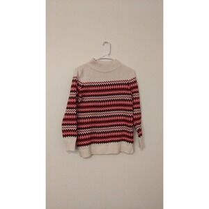 Fair Isle Chalet Wool Sweater Talbots Christmas Holiday Cozy Pullover Nordic XS